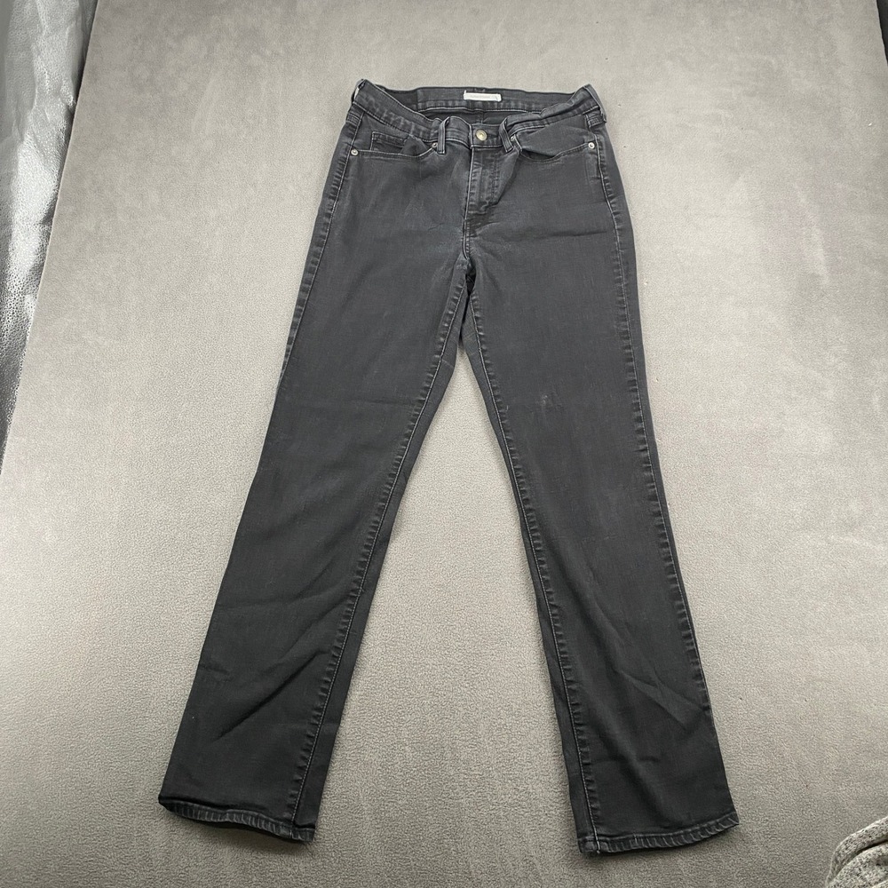 Levis Classic Straight Jeans Womens 10M Charcoal Gray Mid Rise Stretch Denim